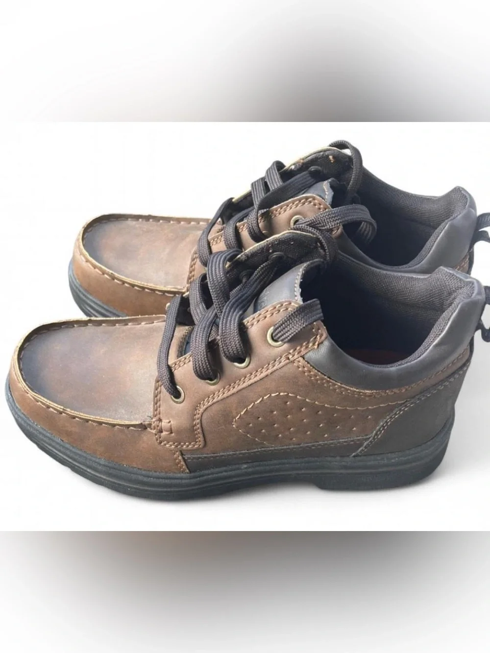 Wrangler Men's Brown Leather-Style Lace-Up mid Boot Shoes size 7